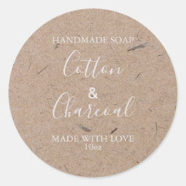 Rustikales Kraftpapier mit individueller Seifenken Runder Aufkleber