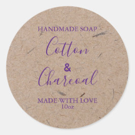 Rustikales Kraftpapier mit individueller Seifenken Runder Aufkleber