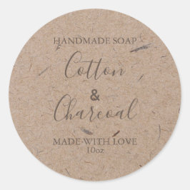 Rustikales Kraftpapier mit individueller Seifenken Runder Aufkleber