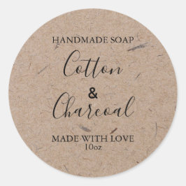 Rustikales Kraftpapier mit individueller Seifenken Runder Aufkleber