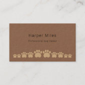 Rustikales Kraftpapier Pfoten Hundewalker-Visitenk Visitenkarte (Vorderseite)