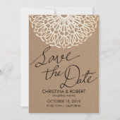 Rustikales Kraftpapier Save the Date Typografie Einladung (Vorderseite)