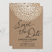 Rustikales Kraftpapier Save the Date Typografie Einladung (Vorne/Hinten)