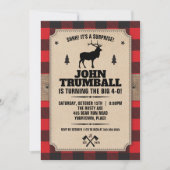 Rustikales Kraftpapier sieht Buffalo Kariert mit E Einladung (Vorderseite)