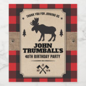 Rustikales Kraftpapier sieht Buffalo Kariert mit E Weinetikett (Einzelnes Label)