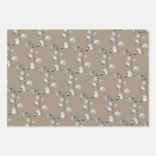 Rustikales Kraftpapier verblasst Grüne Eukalyptus- Geschenkpapier Set (Vorderseite 2)