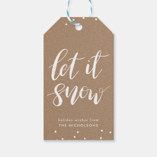 Rustikales Kraftpapier Weihnachten | Lass es schne Geschenkanhänger (Vorderseite)