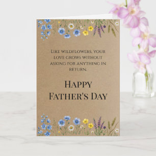 Rustikales Kraftpapier Wildblumen Vatertag Papa  Karte