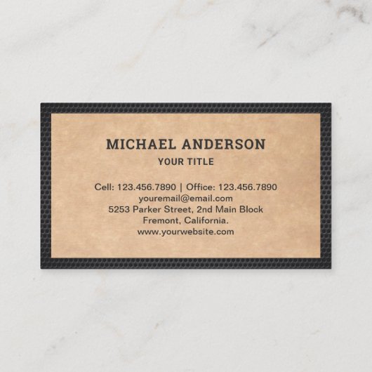 Rustikales Kraftrad Visitenkarte (Rückseite)