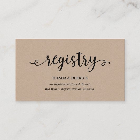 Rustikales Kraftskript, Heiratsregister Begleitkarte (Vorderseite)