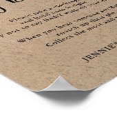 Rustikales Kraftskript Sage kein Baby Game Poster (Ecke)