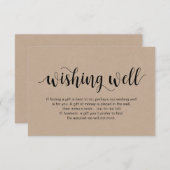 Rustikales Kraftskript, schwarz, Hochzeit wünschen Begleitkarte (Vorne/Hinten)