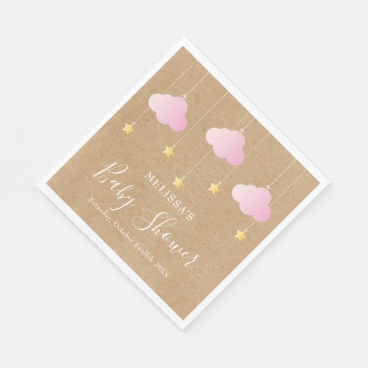 Rustikales Krampentinkel mit Tinkeln, Babydusche p Serviette (Ecke)