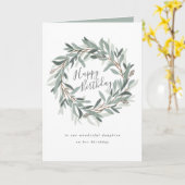 Rustikales Kranz Geburtstagskünstlerin Karte (Gelbe Blume)