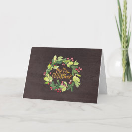 Rustikales Kranz-Weihnachten Feiertagskarte