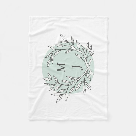 Rustikales Kraut Mit Monogramm Blanket Fleecedecke (Vorderseite)