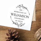 Rustikales Kraut Vintag Letters Rücksendeadresse Permastempel