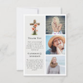 Rustikales Kreuz Lilien 3 Foto Beileid Beerdigung Dankeskarte (Vorderseite)