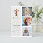 Rustikales Kreuz Lilien 3 Foto Beileid Beerdigung Dankeskarte (Stehend Vorderseite)