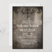 Rustikales Kronleuchter Vintages Brautparty aus Ho Einladung (Vorderseite)