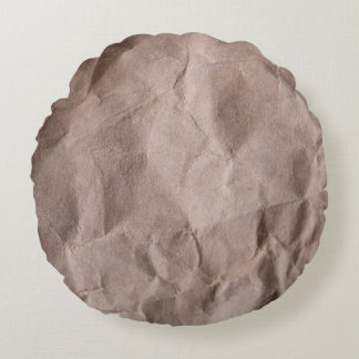 Rustikales Krummpapier: Vintage Textur Rundes Kissen