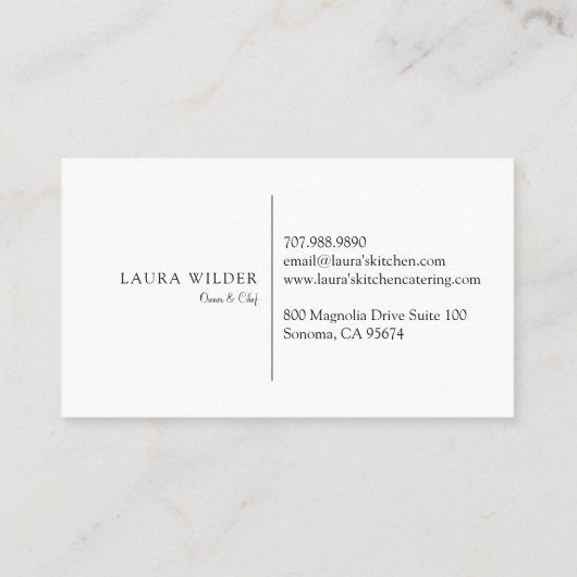 Rustikales Küchengeschirr Catering Visitenkarte (Rückseite)