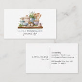 Rustikales Küchengeschirr & Kräuterpflanzen Koch Visitenkarte (Vorne/Hinten)