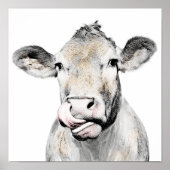 Rustikales Kuh Minimalistisch Modernes Landhaus Poster (Vorne)