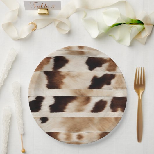 Rustikales Kuh Print Western Country Cowboy Party Pappteller (Hochzeit)