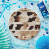 Rustikales Kuh Print Western Country Cowboy Party Pappteller (Party)