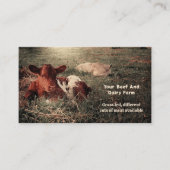 Rustikales Kuhfleisch und Milchfarm Visitenkarte (Vorderseite)