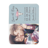 Rustikales Kuhhaut Blütenblau Wasserfarbe B Foto Magnet (Vertikal)