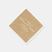 Rustikales Kunsthandwerk Goldstaub Confetti Hochze Serviette (Ecke)