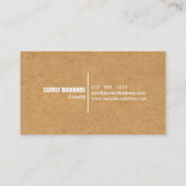 Rustikales Kunsthandwerk Pappengebäck/Catering/Koc Visitenkarte (Rückseite)