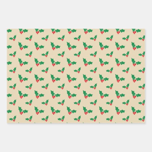 Rustikales Kunsthandwerkspapier, Ornamente und Hol Geschenkpapier Set (Vorderseite 2)