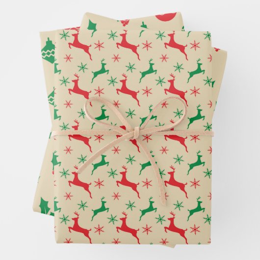 Rustikales Kunsthandwerkspapier, Ornamente und Hol Geschenkpapier Set (Beispiel)