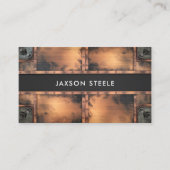 Rustikales Kupfer-industrielles Rivetmetall Visitenkarte (Vorderseite)