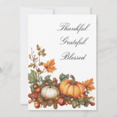 Rustikales Kürbis-Erntedank-Party Einladung (Rückseite)