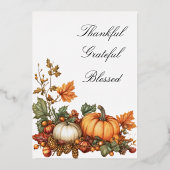 Rustikales Kürbis-Erntedank-Party Folieneinladung (Rückseite)