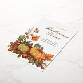 Rustikales Kürbis-Erntedank-Party Folieneinladung (Gedreht)