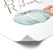 Rustikales Kürbisgeschlecht offenbart Fall Willkom Poster (Ecke)