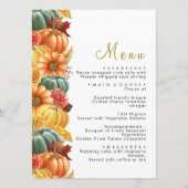 Rustikales Kürbismenü und Hochzeitsmenü für Blume Menükarte (Vorderseite)