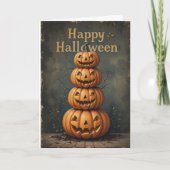 Rustikales Kürbisstack Halloween Bauernhaus Fall V Karte (Vorderseite)