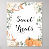 Rustikales Kürbiswasserfarbe Süße Leckereien Zeich Poster (Vorne)