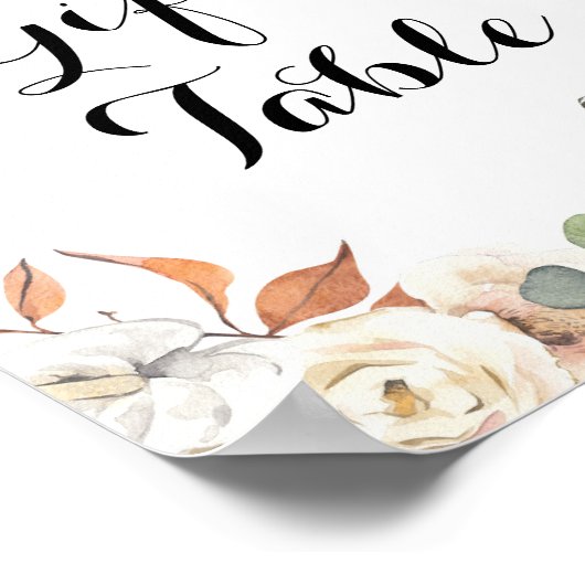 Rustikales Kürbiszeichen Poster (Ecke)