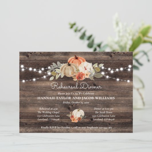 Rustikales Kürkingerfall-Probe Einladung (Stehend Vorderseite)