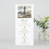 Rustikales Küsten-Leuchtturm Seaside Beach Menü Menükarte (Stehend Vorderseite)