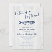 Rustikales Küstenfischerei Ästhetisches Brautparty Einladung (Vorderseite)