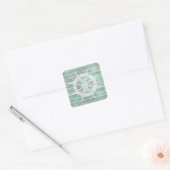 Rustikales Küstenschiff Quadratischer Aufkleber (Umschlag)