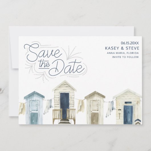 Rustikales Küstenstrand Hochzeitssemble Foto Save  Save The Date (Vorderseite)